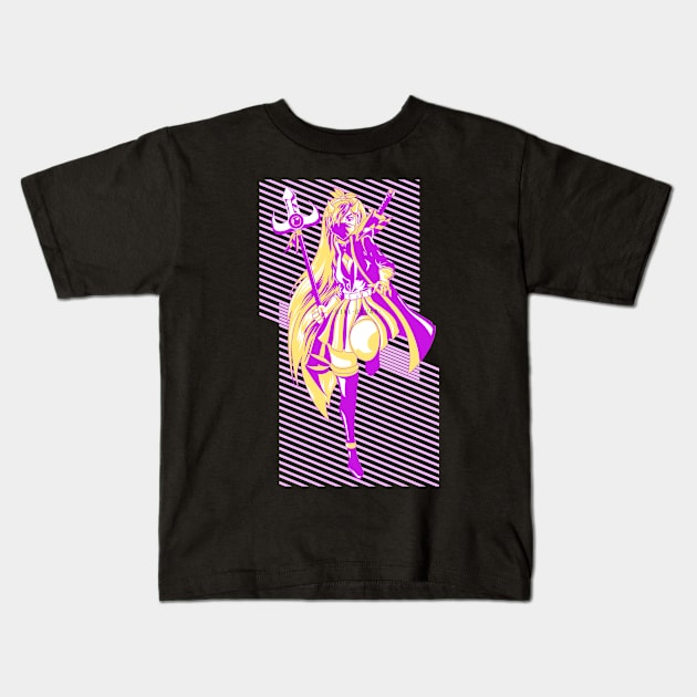 Anime and Manga- Samurai Woman- Superhero with a Mask Kids T-Shirt by Eva Wolf